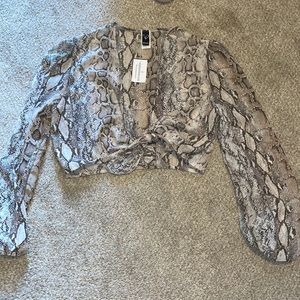 Snakeskin Front Tie Top
